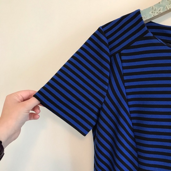 Madewell Gallerist Ponte Dress Blue Stripe - Picture 4 of 9